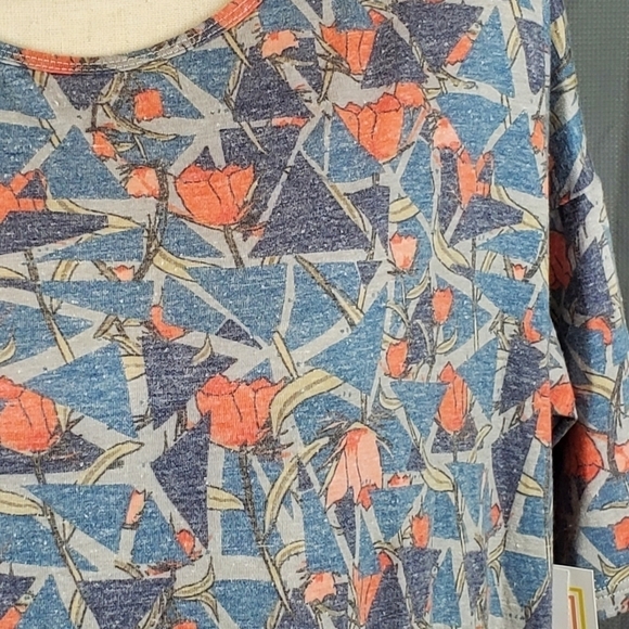 NWT Lularoe Irma, blue and pink pattern, size XXS - Picture 2 of 5